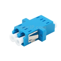 LC/UPC-LC/UPC 10G デュプレックス マルチモード SC型 プラスチック製光ファイバアダプター/嵌合スリーブ（OM3、フランジ付き、水色）の画像