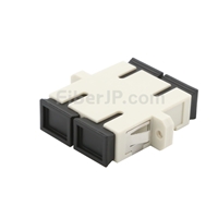 SC/UPC-SC/UPC デュプレックス プラスチック製光ファイバアダプター/嵌合スリーブ（OM1/OM2、フランジ付き）