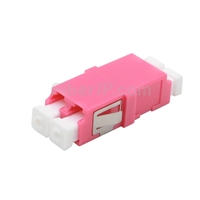 LC/UPC-LC/UPC 10G デュプレックス マルチモード SC型 プラスチック製光ファイバアダプター/嵌合スリーブ（OM4、フランジなし、すみれ色）の画像