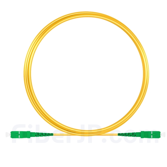 5M（16ft）1550nm SC/APC 低速軸 シングルモード シンプレックス 偏波保持 光パッチケーブル(3.0mm PVC-3.0mm/OFNR)の画像