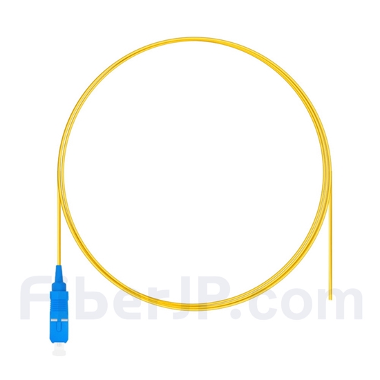 1m シンプレックス SC/UPC シングルモード 光ファイバピグテール（0.9mm PVCジャケット、9/125）の画像