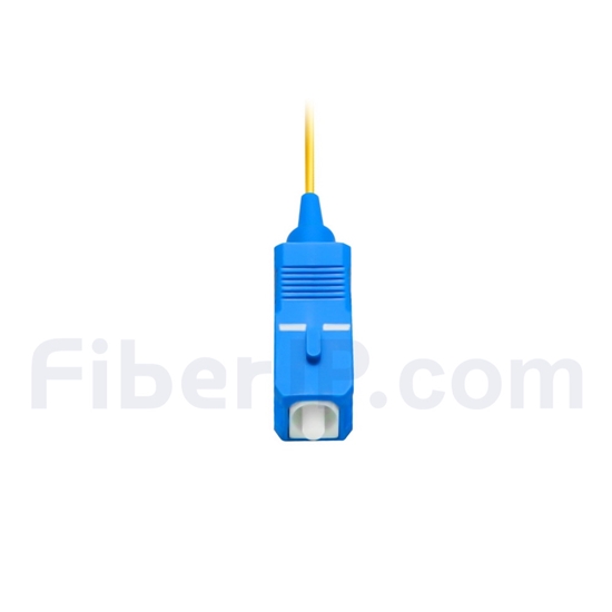 1m シンプレックス SC/UPC シングルモード 光ファイバピグテール（0.9mm PVCジャケット、9/125）の画像