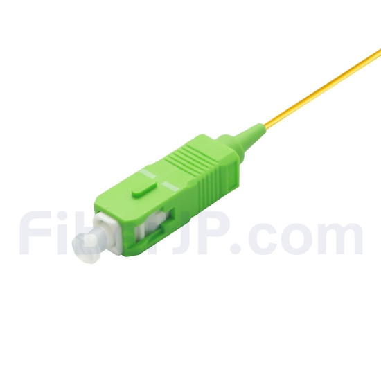 1m シンプレックス SC/APC シングルモード 光ファイバピグテール（0.9mm PVCジャケット、9/125）の画像