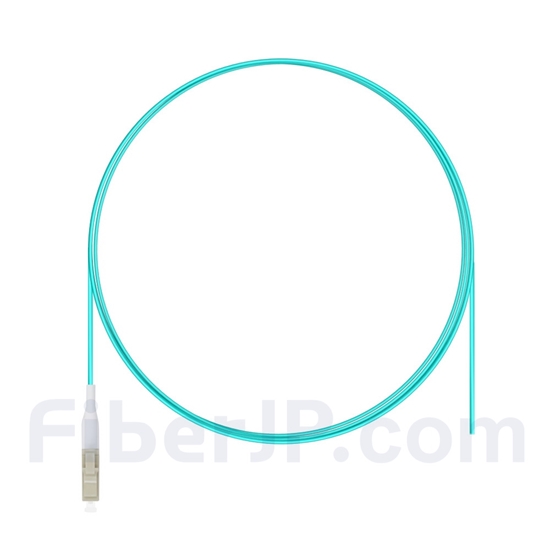 1m シンプレックス LC/UPC マルチモード ピッグテール光ファイバケーブル（0.9mm LSZH、50/125 OM3）の画像