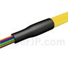 1.5m 12芯 LC/UPC シングルモード ピッグテール光ファイバケーブル（0.9mm PVCジャケット、9/125、束状）の画像