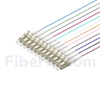 1.5m 12芯 LC/UPC マルチモード ピッグテール光ファイバケーブル（0.9mm PVCジャケット、 50/125 OM4、束状）の画像