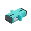 SC/UPC-SC/UPC 10G シンプレックス マルチモード プラスチック製光ファイバアダプター/嵌合スリーブ（OM3、フランジ付き、水色）の画像