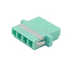 LC/UPC-LC/UPC 10G クワッド マルチモード プラスチック製光ファイバアダプター/嵌合スリーブ（OM3、フランジ付き、水色）の画像