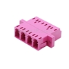 LC/UPC-LC/UPC 10G クワッド マルチモード プラスチック製光ファイバアダプター/嵌合スリーブ（OM4、フランジ付き、すみれ色）の画像