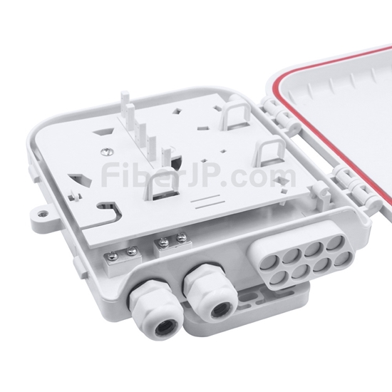1x8 PLCブロックレスファイバスプリッター屋外分配ボックス（ピグテールとアダプタなし）の画像