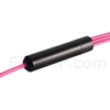14m MTPメス-4LC/UPC デュープレックス 8芯 OM4 (OM3) 50/125 マルチモード ブレイクアウトケーブル(タイプB、エリート、LSZH、マゼンタ)の画像